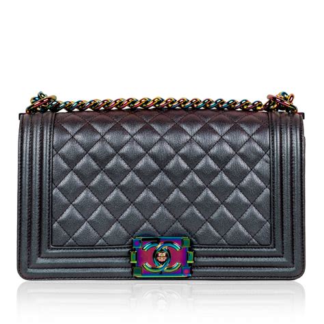 chanel iridescent boy bag 2018|chanel bag sizes.